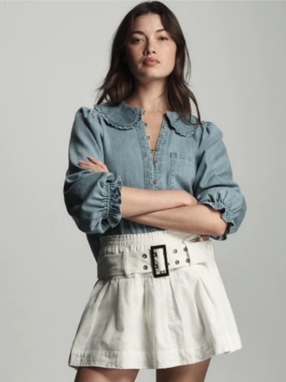 | Anthropologie | Pilcro Corduroy Belted Mini Skirt